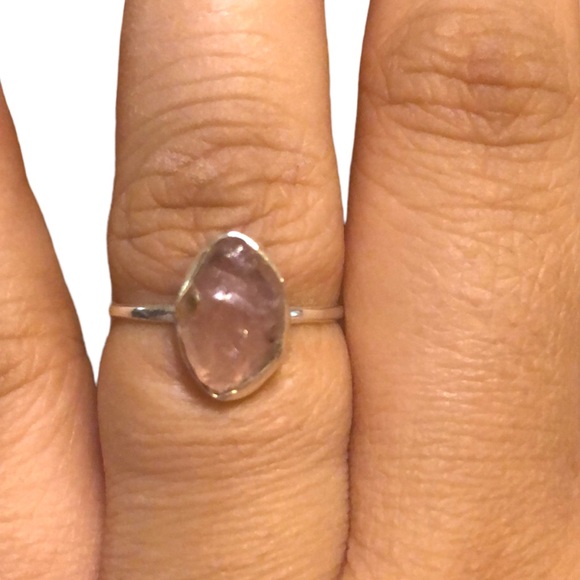 New Rose Quartz Silver Ring - Picture 2 of 5